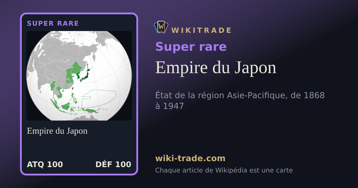 Empire du Japon — carte Super rare