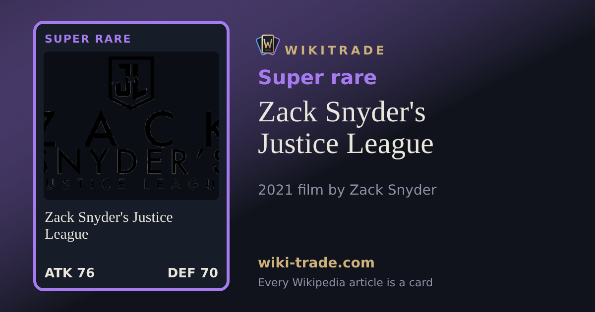 Zack Snyder's Justice League — Super rare card
