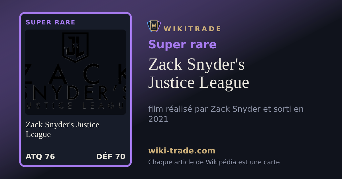 Zack Snyder's Justice League — carte Super rare