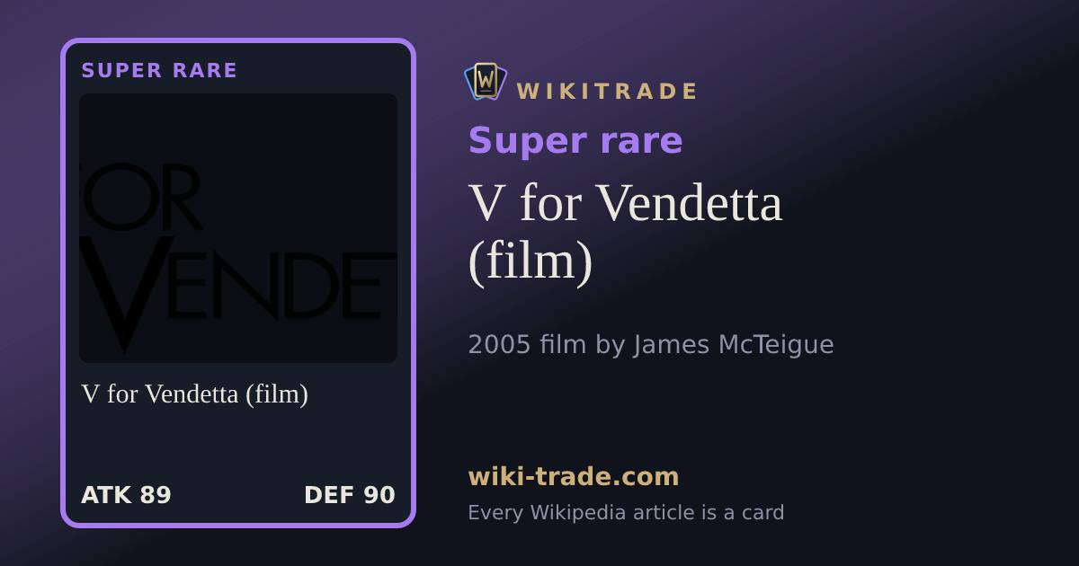 V for Vendetta (film) — Super rare card