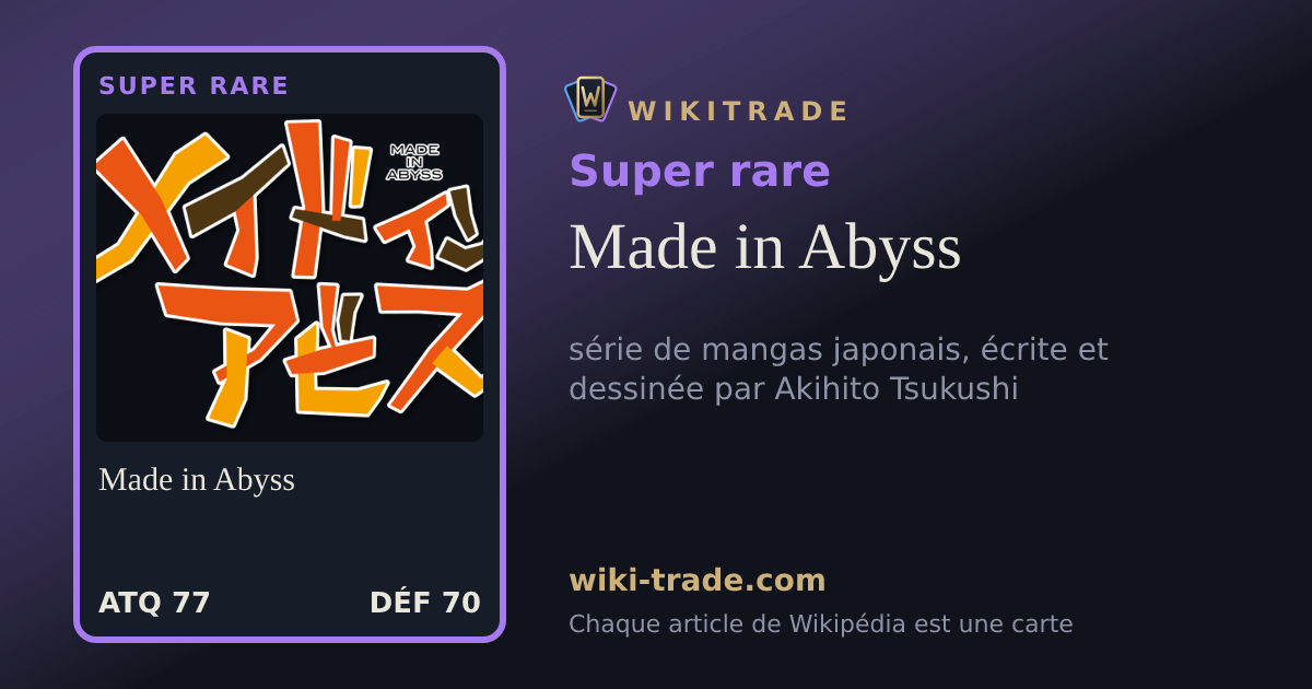 Made in Abyss — carte Super rare