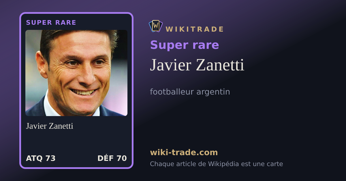 Javier Zanetti — carte Super rare