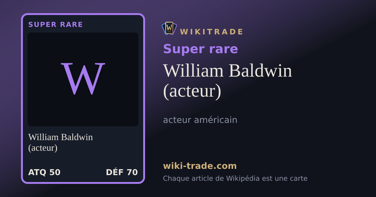 William Baldwin (acteur) — carte Super rare