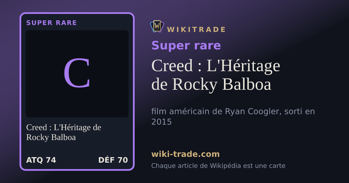 Creed : L'Héritage de Rocky Balboa — carte Super rare