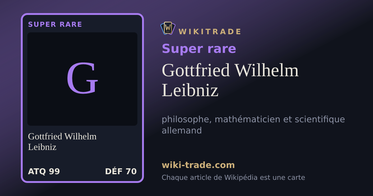 Gottfried Wilhelm Leibniz — carte Super rare
