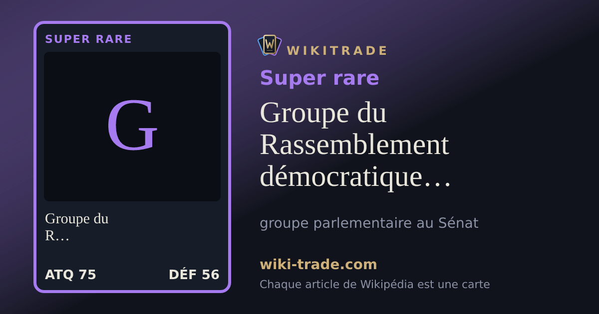 Groupe du Rassemblement démocratique et social européen — carte Super rare