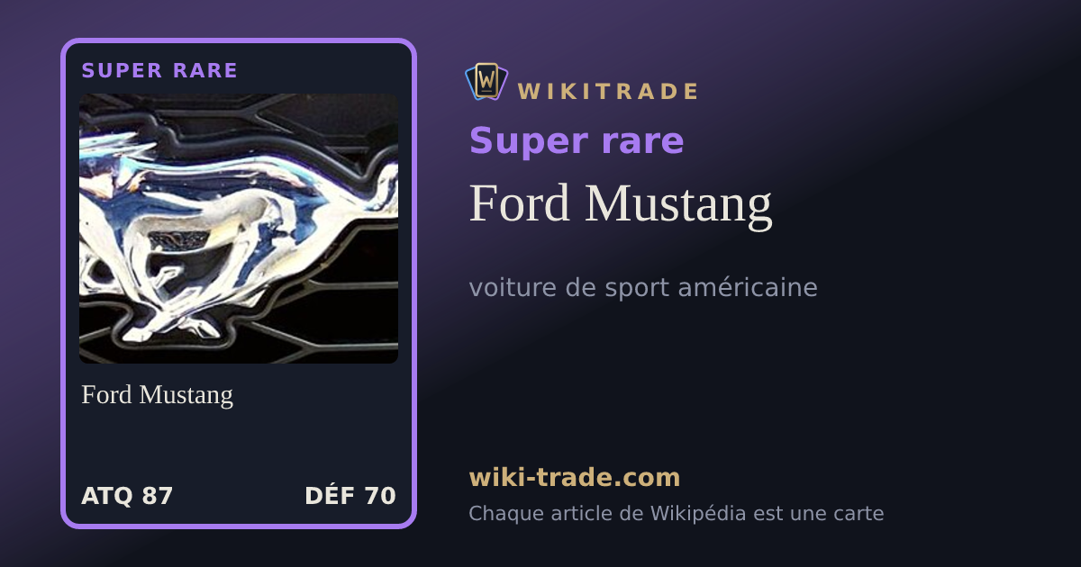 Ford Mustang — carte Super rare