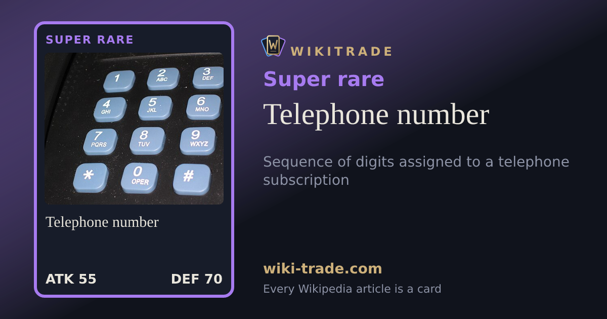 Telephone number — Super rare card