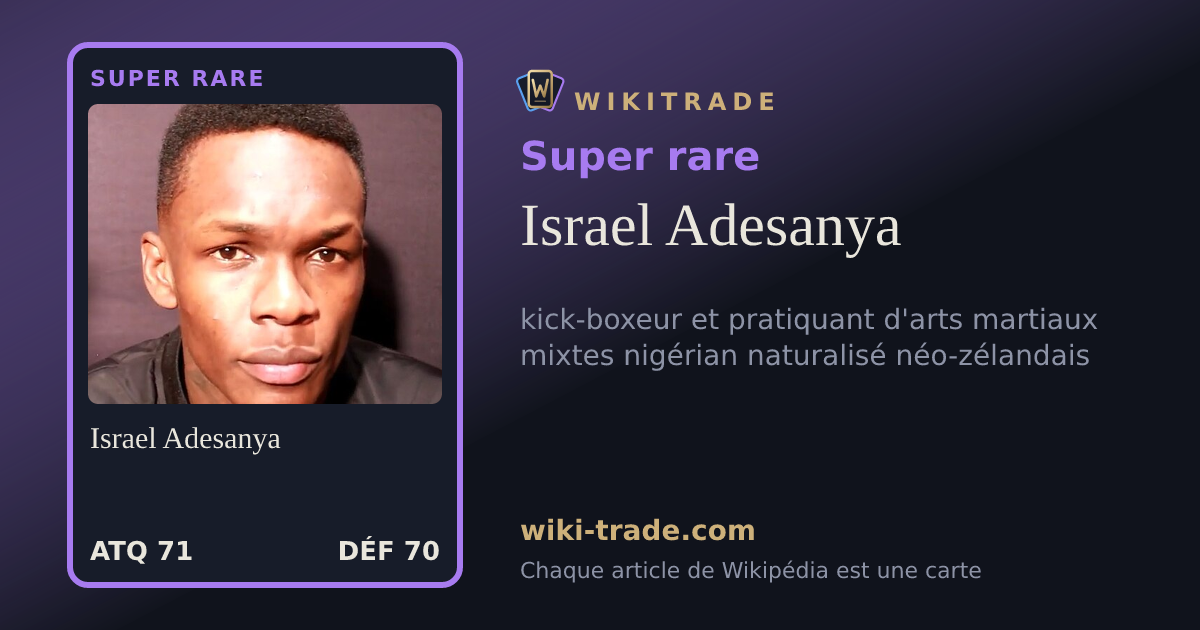 Israel Adesanya — carte Super rare