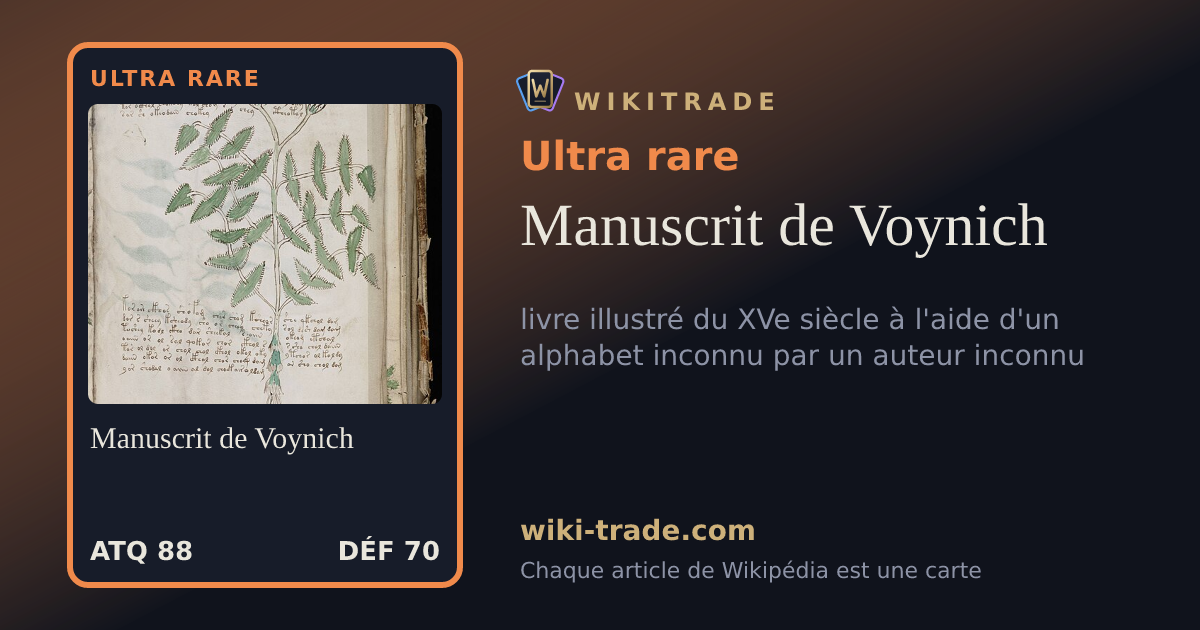 Manuscrit de Voynich — carte Ultra rare