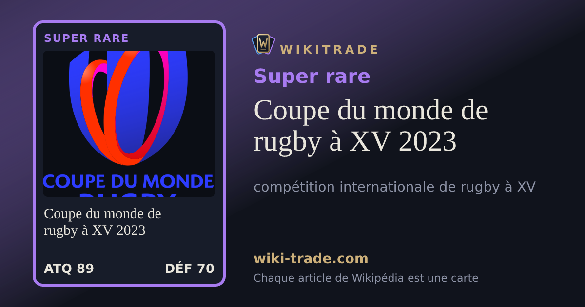 Coupe du monde de rugby à XV 2023 — carte Super rare