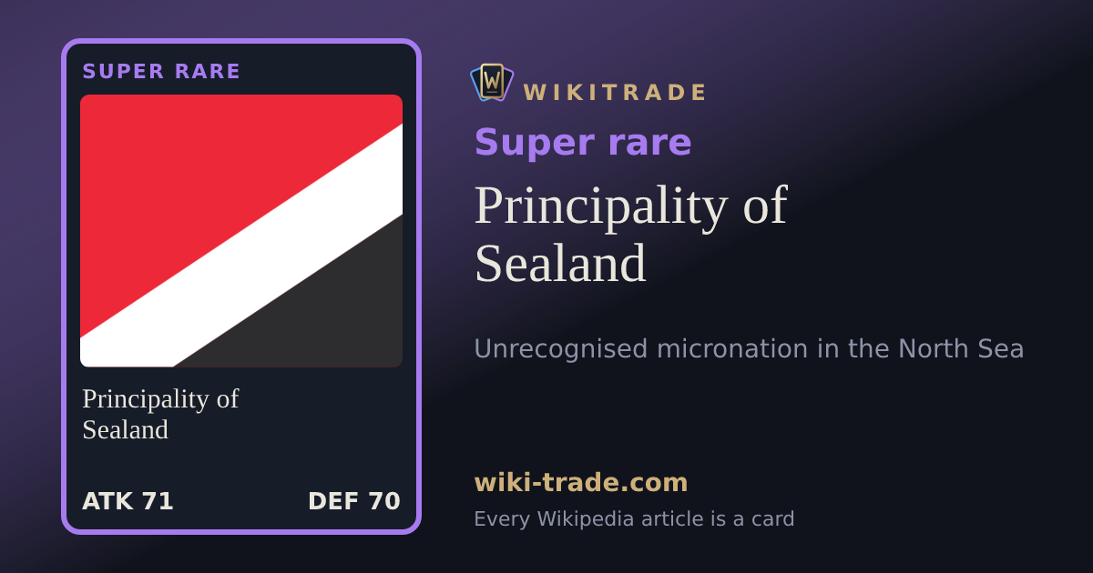 Principality of Sealand — Super rare card