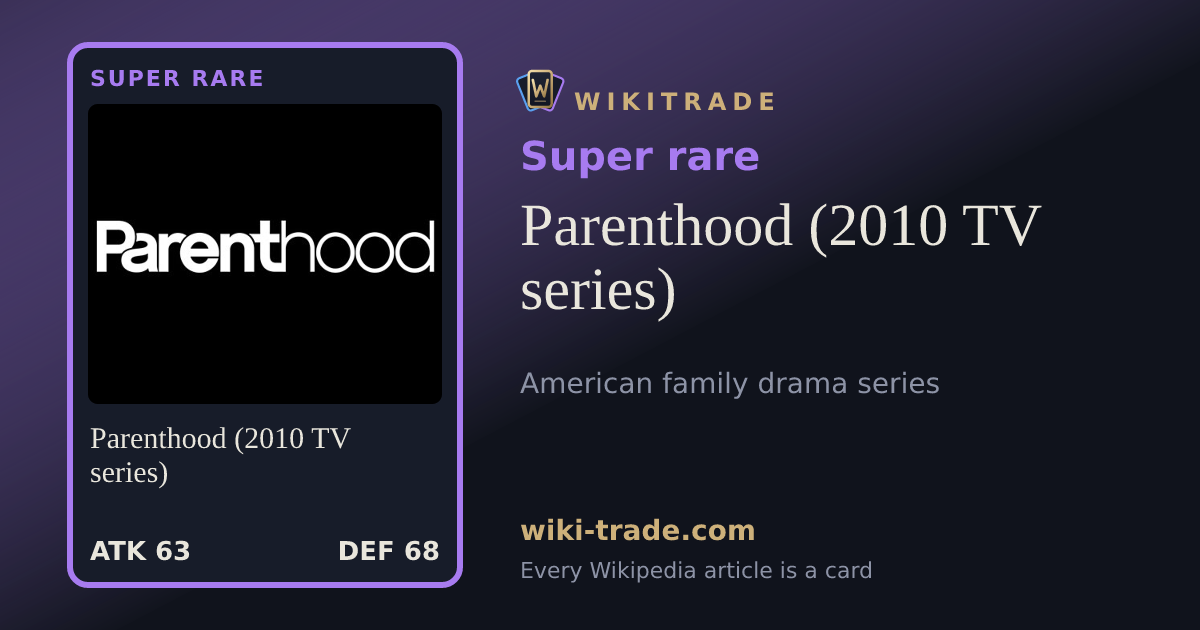 Parenthood (2010 TV series) — Super rare card