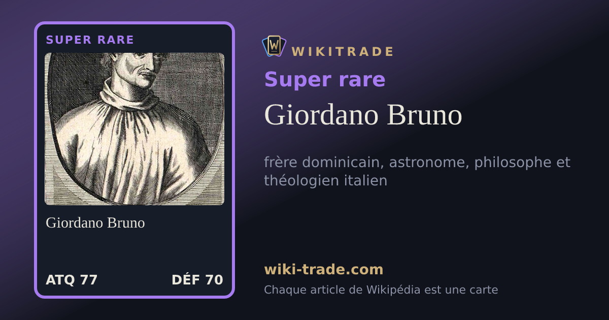 Giordano Bruno — carte Super rare