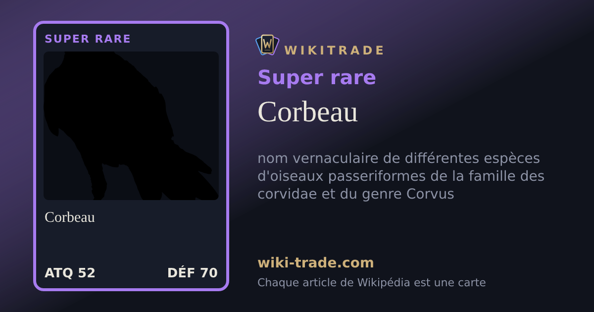 Corbeau — carte Super rare