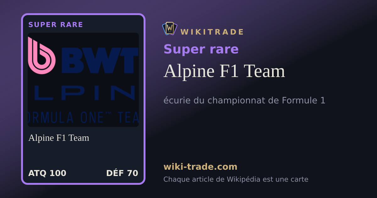 Alpine F1 Team — carte Super rare