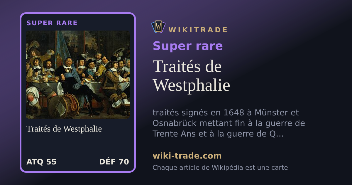 Traités de Westphalie — carte Super rare