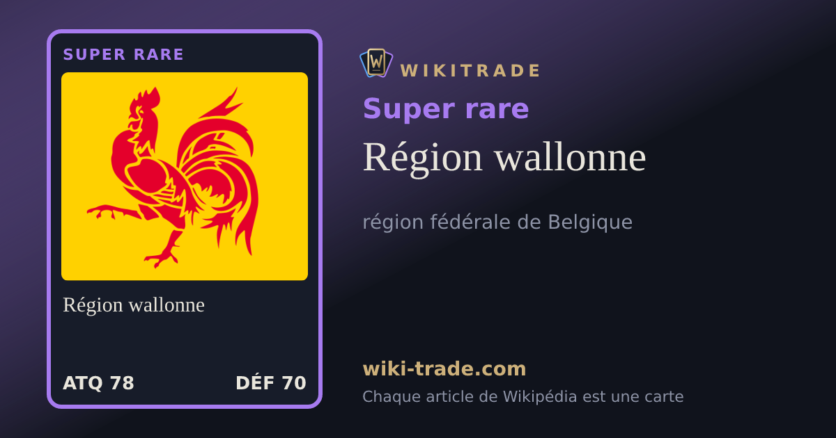 Région wallonne — carte Super rare
