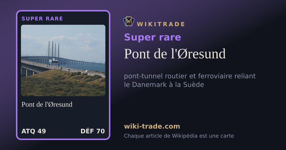 Pont de l'Øresund — carte Super rare