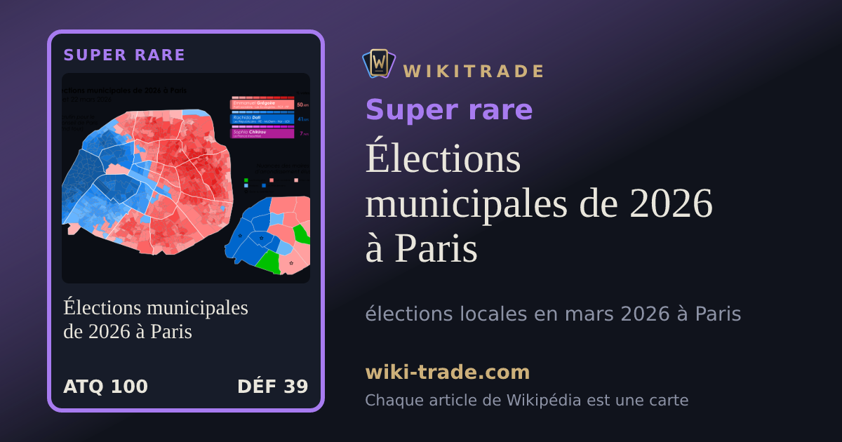 Élections municipales de 2026 à Paris — carte Super rare