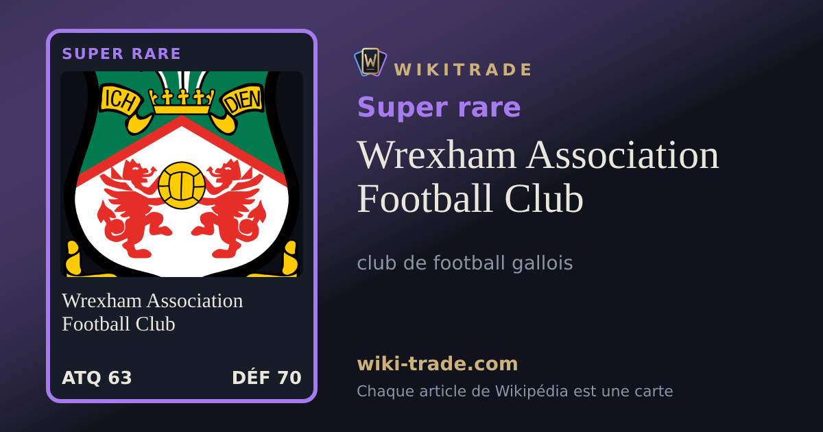 Wrexham Association Football Club — carte Super rare