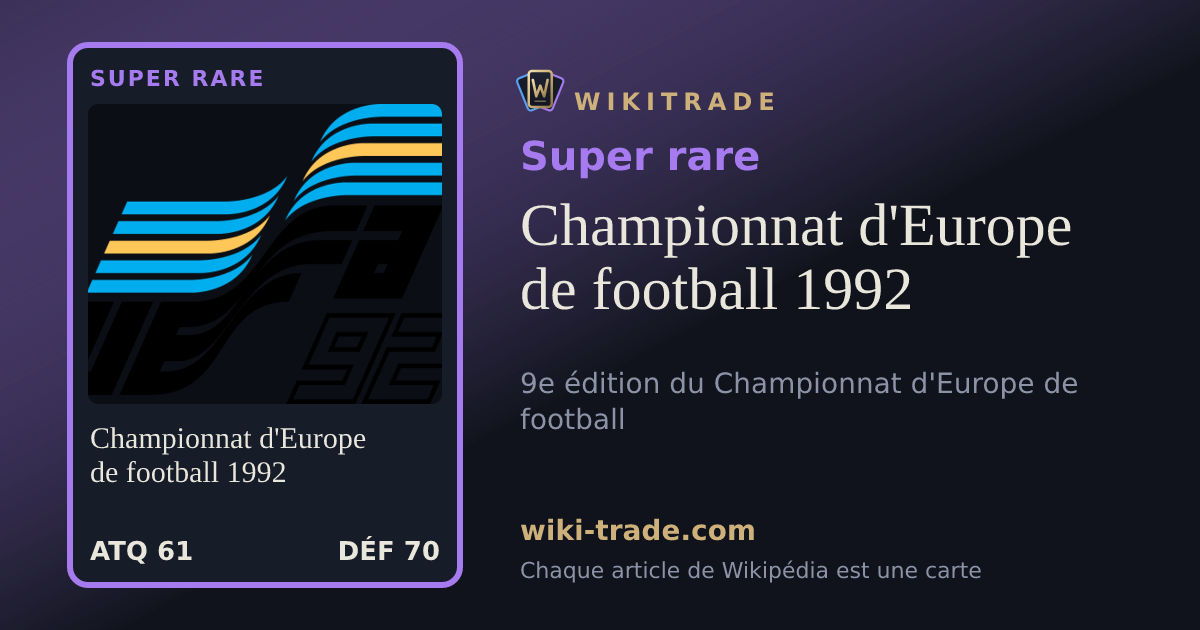 Championnat d'Europe de football 1992 — carte Super rare