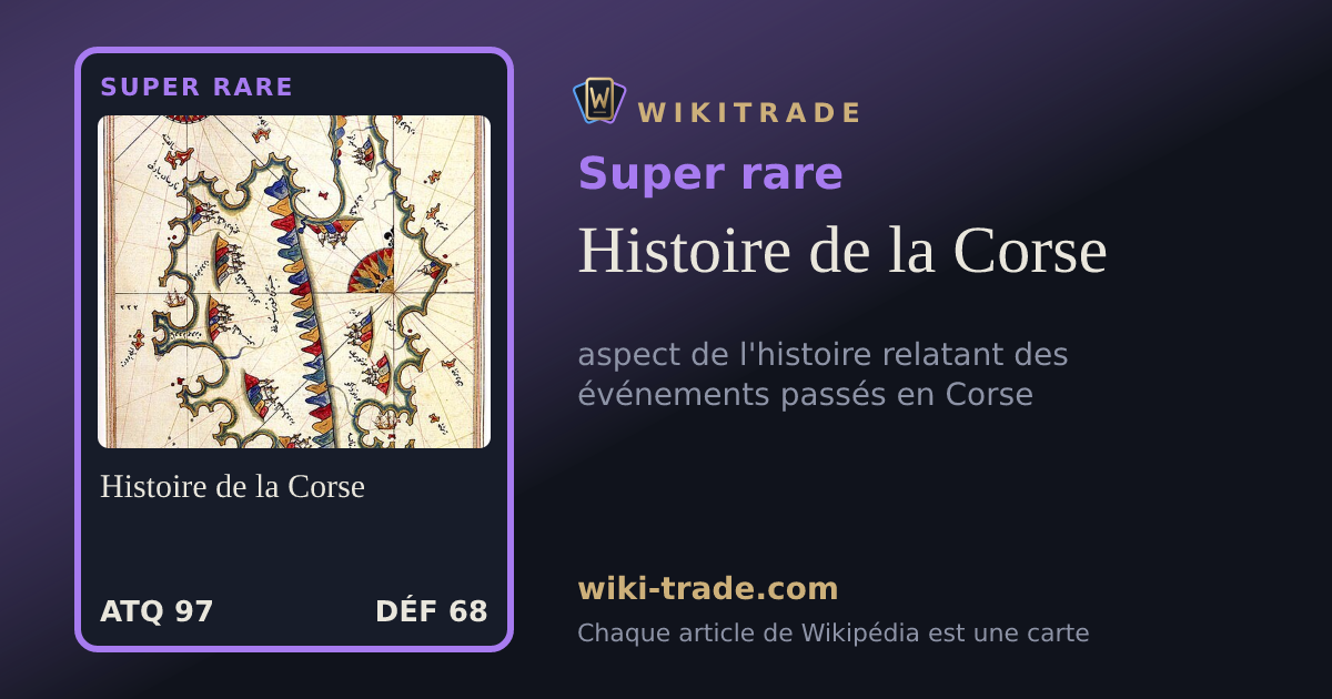 Histoire de la Corse — carte Super rare
