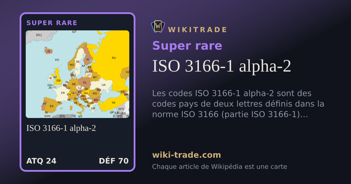 ISO 3166-1 alpha-2 — carte Super rare