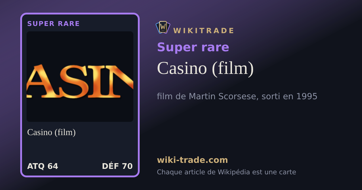 Casino (film) — carte Super rare