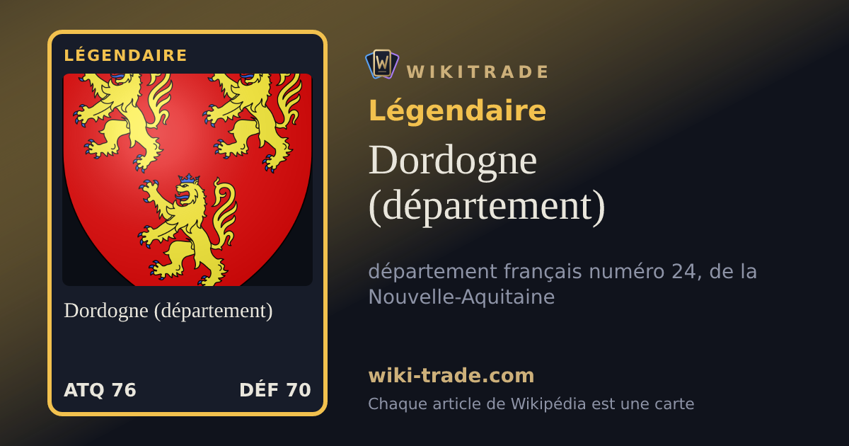Dordogne (département) — carte Légendaire