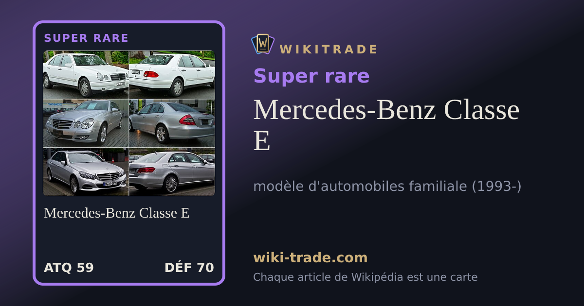 Mercedes-Benz Classe E — carte Super rare