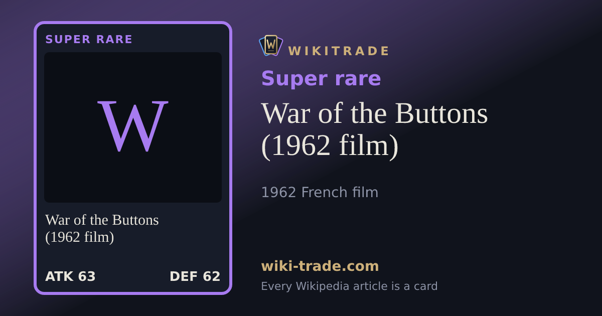 War of the Buttons (1962 film) — Super rare card
