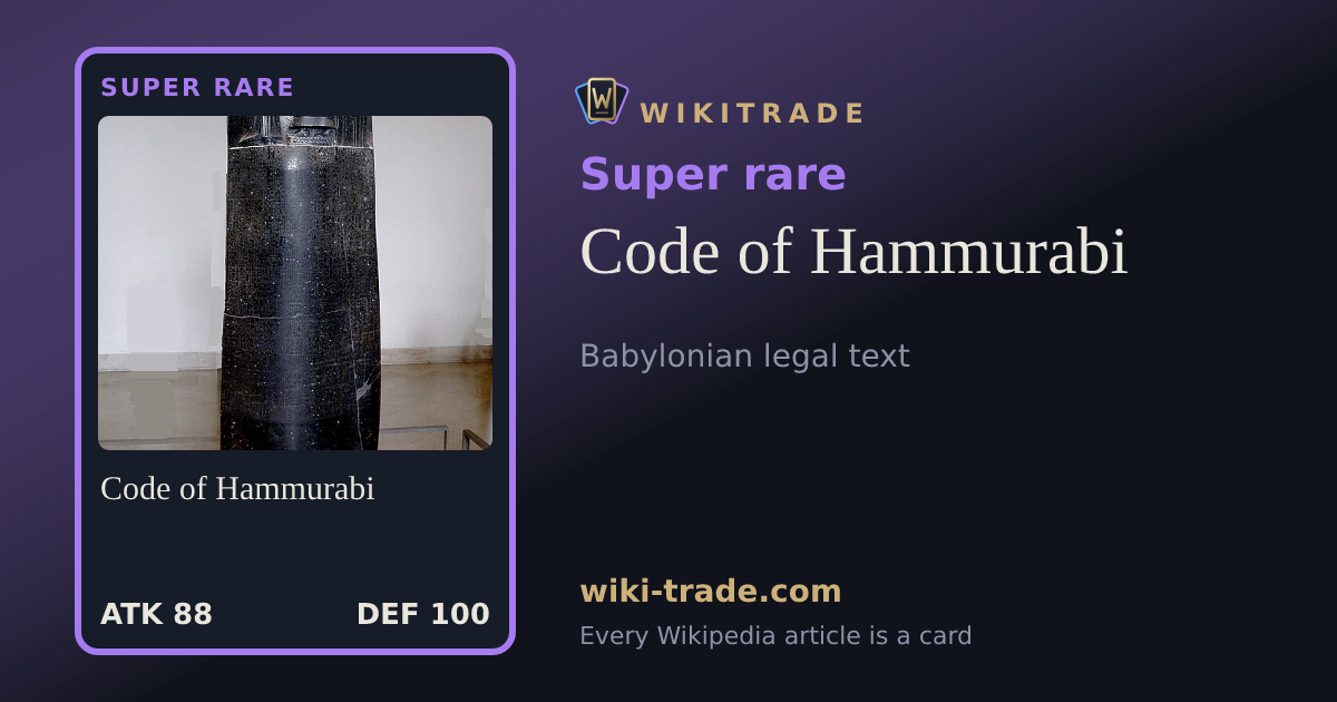 Code of Hammurabi — Super rare card