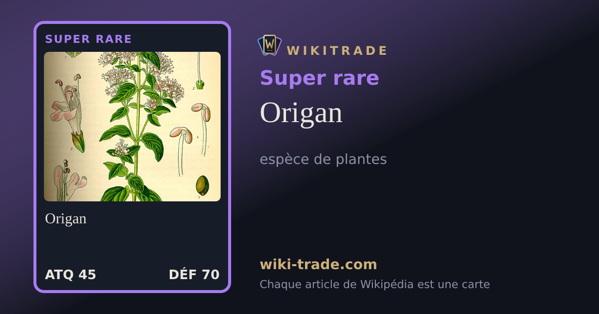 Origan — carte Super rare