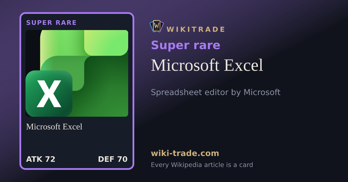 Microsoft Excel — Super rare card