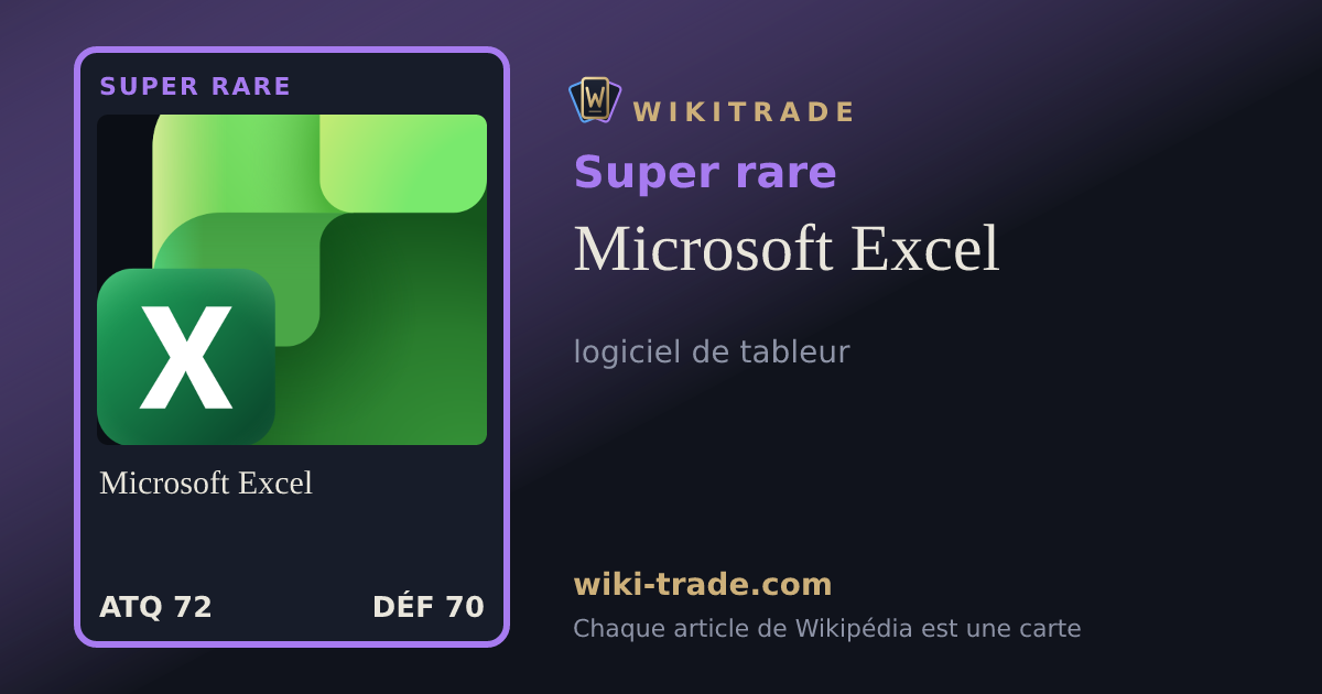 Microsoft Excel — carte Super rare