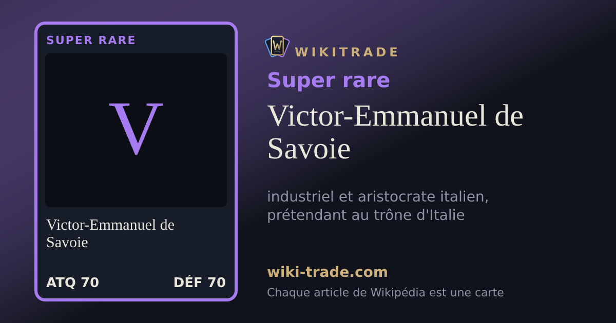 Victor-Emmanuel de Savoie — carte Super rare