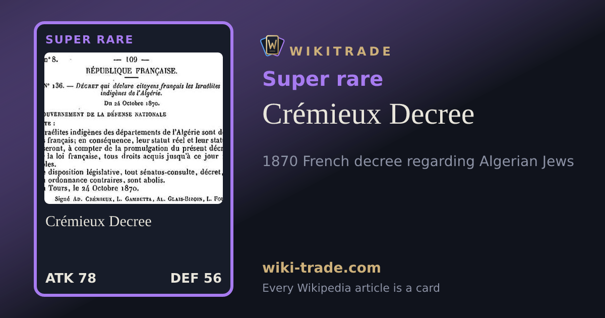 Crémieux Decree — Super rare card