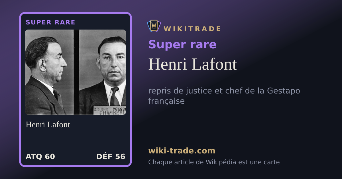 Henri Lafont — carte Super rare