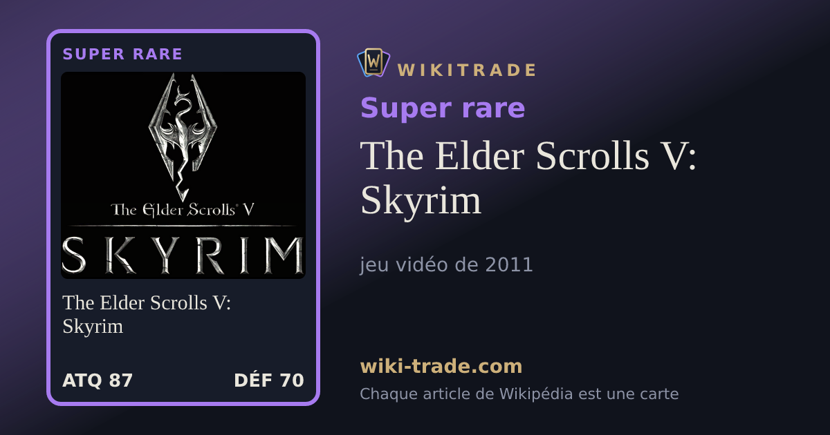 The Elder Scrolls V: Skyrim — carte Super rare
