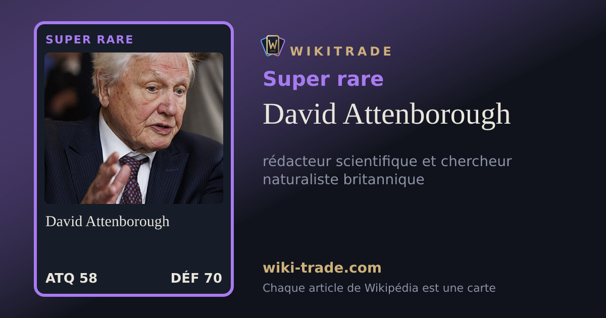 David Attenborough — carte Super rare