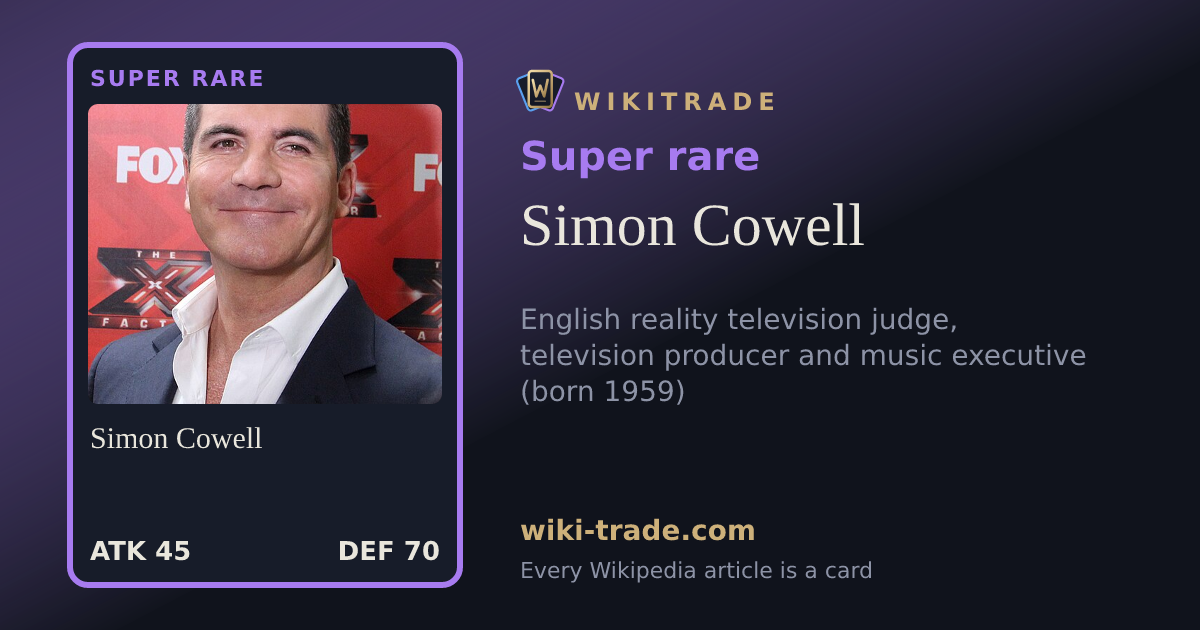 Simon Cowell — Super rare card