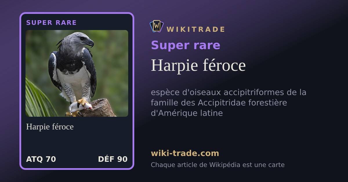 Harpie féroce — carte Super rare