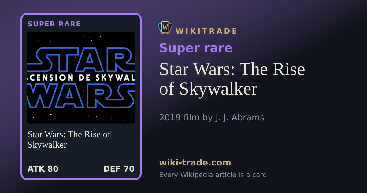 Star Wars: The Rise of Skywalker — Super rare card