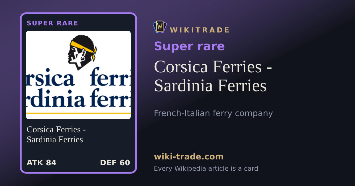 Corsica Ferries - Sardinia Ferries — Super rare card