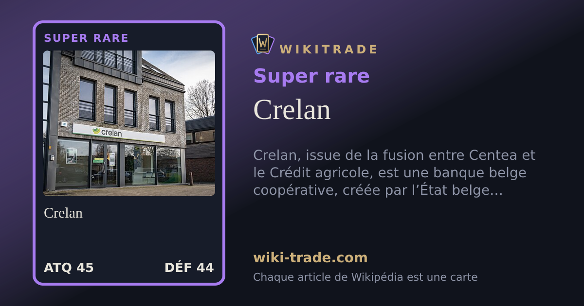 Crelan — carte Super rare