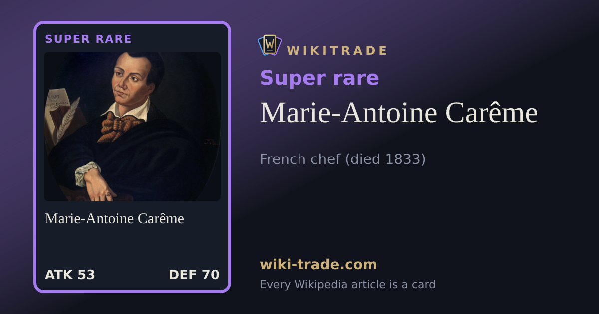 Marie-Antoine Carême — Super rare card