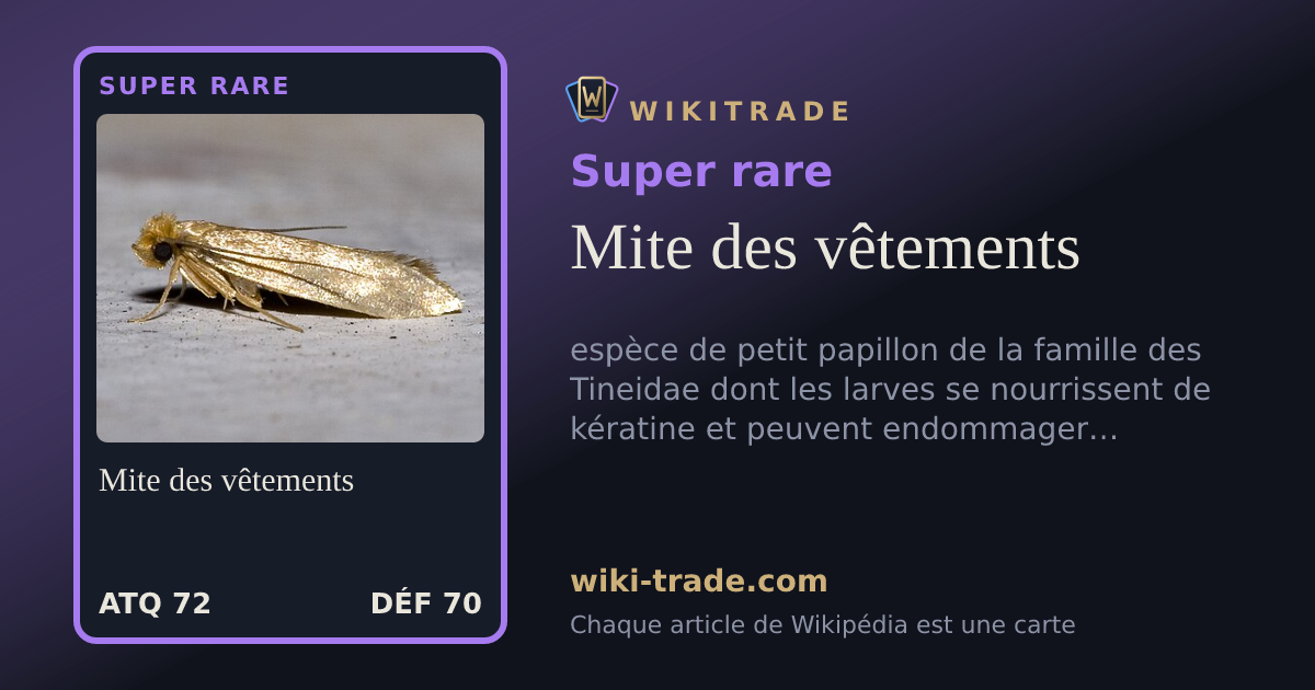 Mite des vêtements — carte Super rare