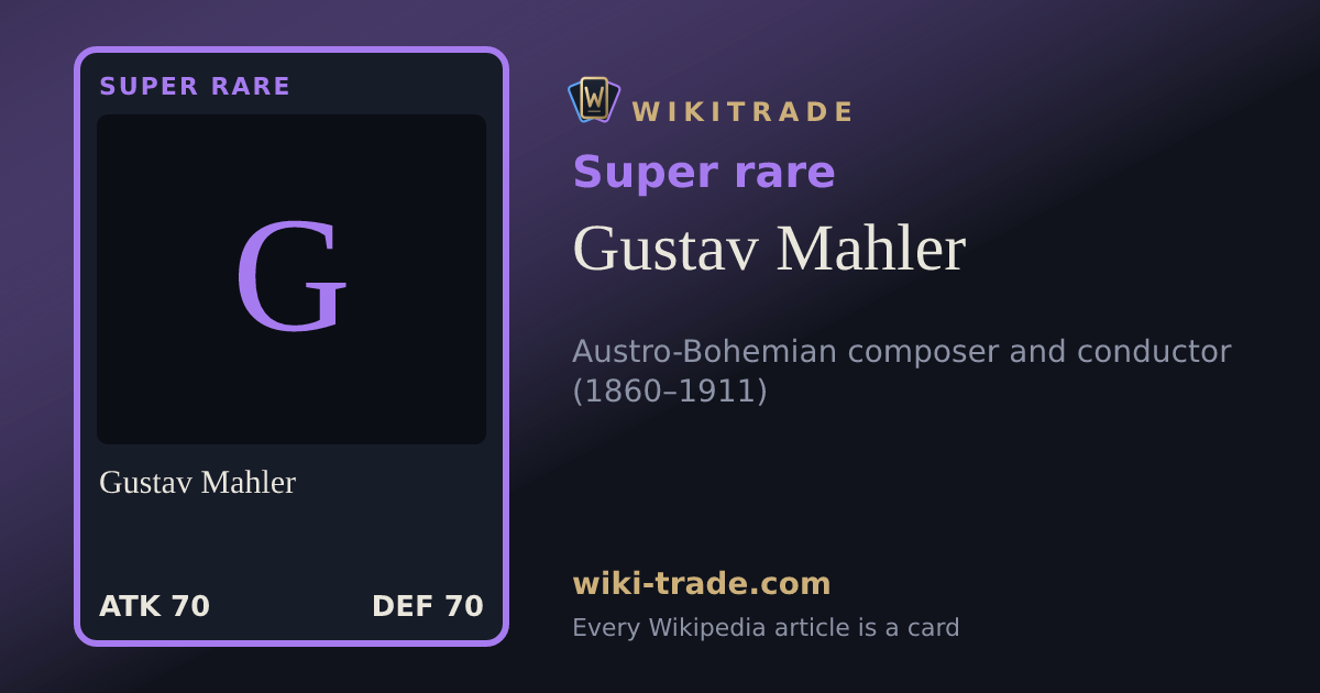 Gustav Mahler — Super rare card