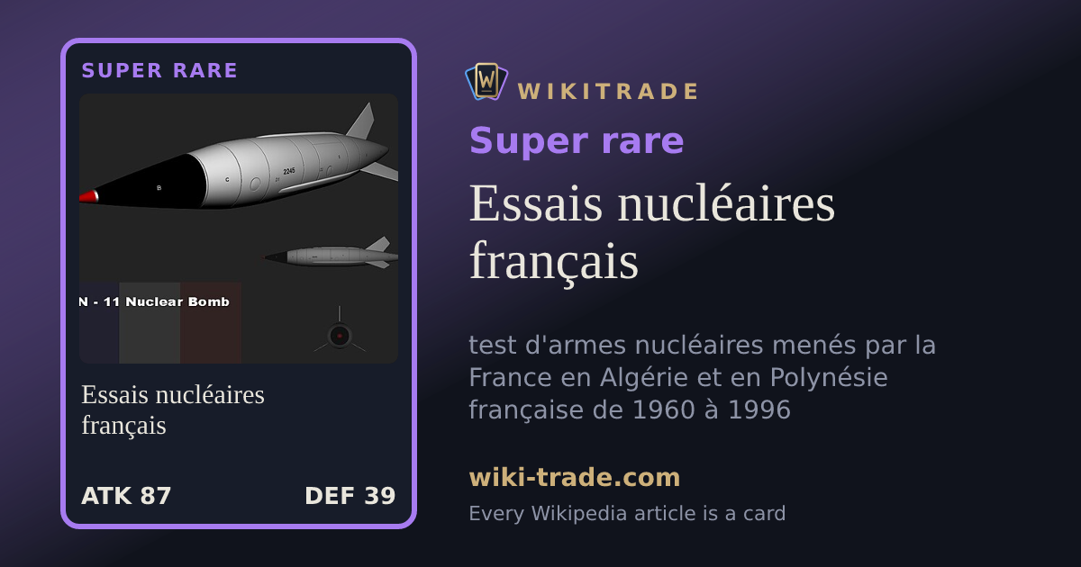 Essais nucléaires français — Super rare card